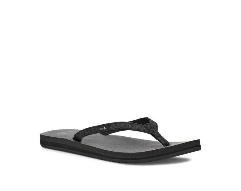 Tong Sanuk Yoga Joy Sparkle Femme - Noir JXPLVN513